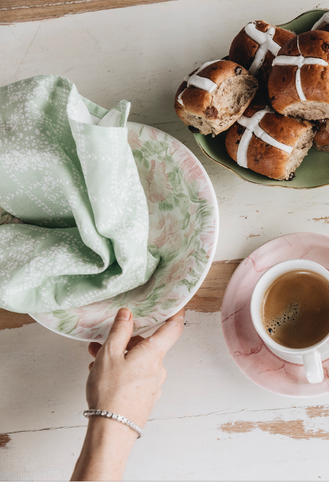 Pistachio Geo Organic Linen Tea Towel