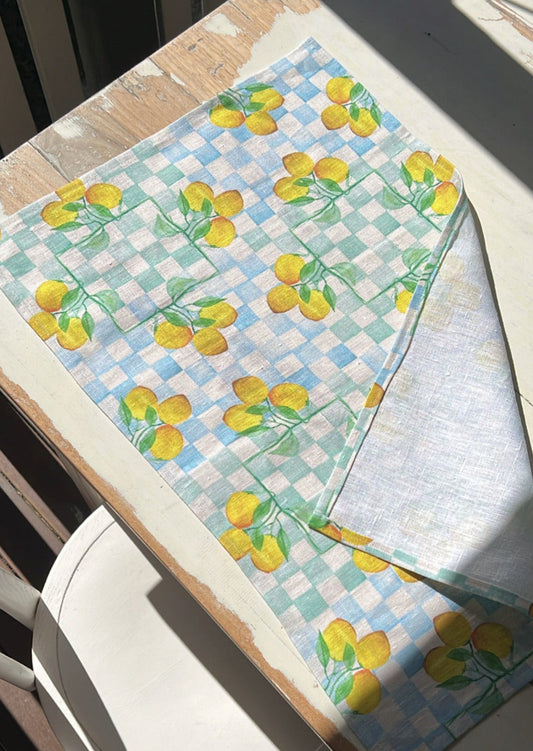 Lemon Linen Tea Towel